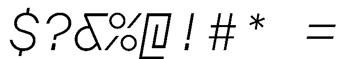 AugureMono ExtraLightSlanted Font OTHER CHARS