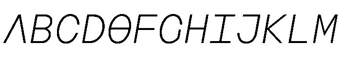 AugureMono ExtraLightSlanted Font UPPERCASE