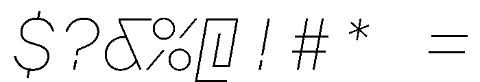 AugureMono ThinSlanted Font OTHER CHARS