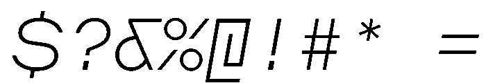 AugureStereo DuoExtraLightSlanted Font OTHER CHARS