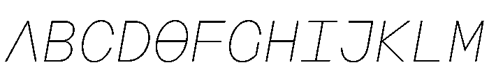 AugureStereo MonoThinSlanted Font UPPERCASE