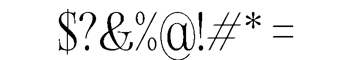 Aujournuit Densed Font OTHER CHARS