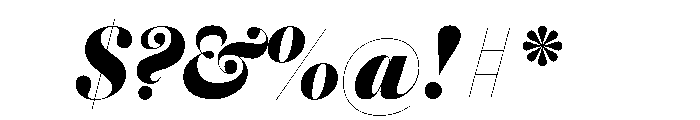 Austin Hairline Fat Italic Font OTHER CHARS