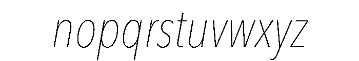 Avenir Next LT Pro Ultra Light Condensed Italic Font LOWERCASE