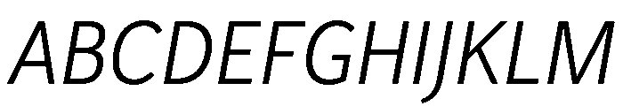 Avenir Next Light Italic Font UPPERCASE