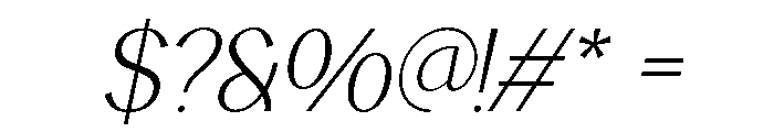 Avehope Extra Light Italic Font OTHER CHARS
