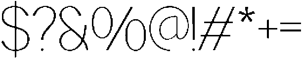 Avehope Thin otf (100) Font OTHER CHARS