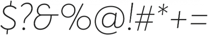 Averta Std Thin Italic otf (100) Font OTHER CHARS