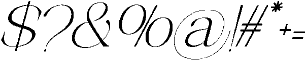 Avilona Extra Light Slanted otf (200) Font OTHER CHARS