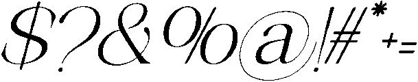 Avilona Soft Slanted otf (400) Font OTHER CHARS