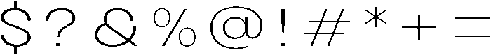 Avita Thin Expanded otf (100) Font OTHER CHARS