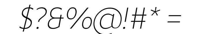 Avancement 2020 Thin Italic Font OTHER CHARS