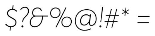 Averta Thin Italic Font OTHER CHARS