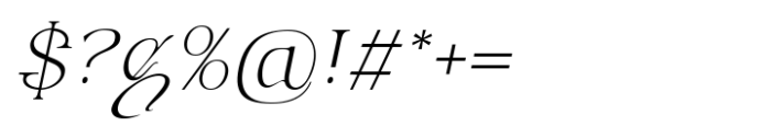 Avander Extra Light Italic Font OTHER CHARS