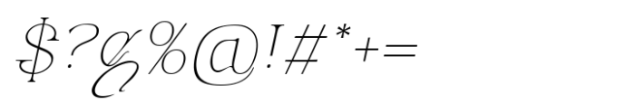 Avander Thin Italic Font OTHER CHARS