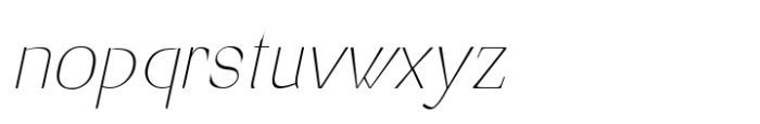 Avander Thin Italic Font LOWERCASE