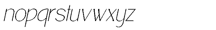 Avehope Thin Italic Font LOWERCASE