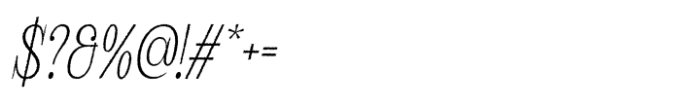 Avelion Rough Italic Font OTHER CHARS