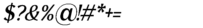 Avella Italic Font OTHER CHARS