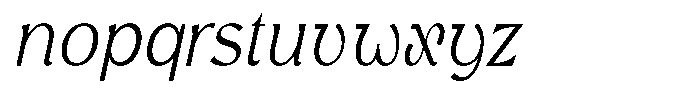 Avella Thin Italic Font LOWERCASE