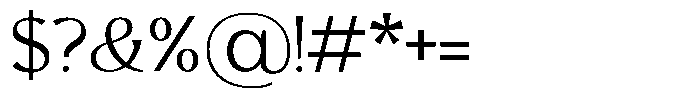 Avella Thin Font OTHER CHARS