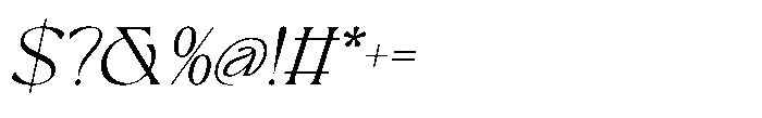 Aveltin Italic Font OTHER CHARS