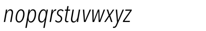 Avenir Next Condensed Light Italic Font LOWERCASE