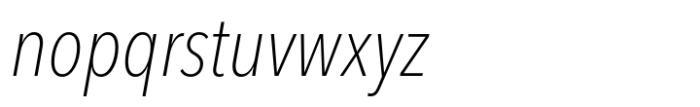 Avenir Next Condensed Thin Italic Font LOWERCASE