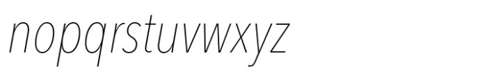 Avenir Next Condensed Ultra Light Italic Font LOWERCASE