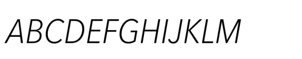 Avenir Next Paneuropean SemiCondensed Light Italic Font UPPERCASE