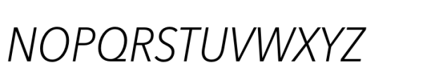 Avenir Next Paneuropean SemiCondensed Light Italic Font UPPERCASE