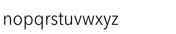 Avenir Next Paneuropean SemiCondensed Light Font LOWERCASE