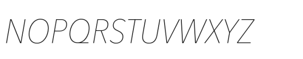 Avenir Next Paneuropean SemiCondensed UltraLight Italic Font UPPERCASE