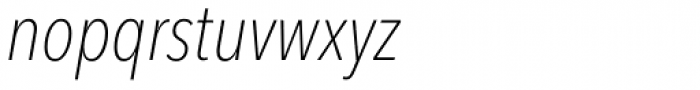 Avenir Next Pro Condensed Thin Italic Font LOWERCASE