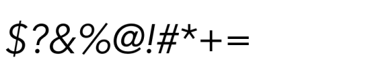 Avenir Next World Italic Font OTHER CHARS