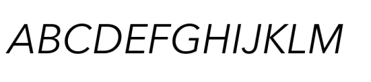 Avenir Next World Italic Font UPPERCASE