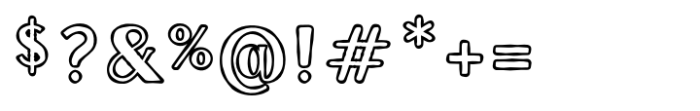 Aventia Sans Outline Font OTHER CHARS
