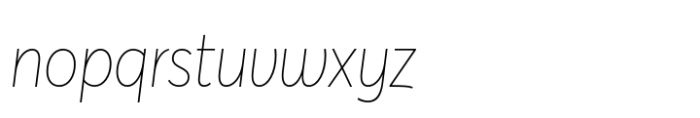 Averta PE Narrow Extrathin Italic Font LOWERCASE