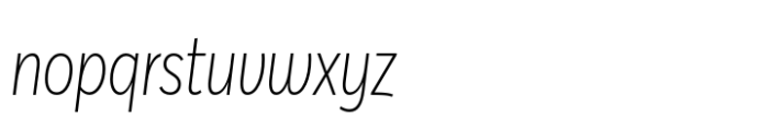 Averta Standard PE Condensed Thin Italic Font LOWERCASE