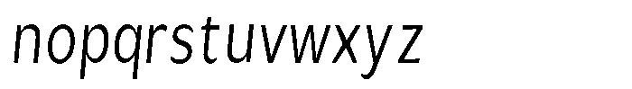 Avestra Condensed Italic Font LOWERCASE