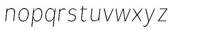Avestra Extra Light Semi Condensed Italic Font LOWERCASE