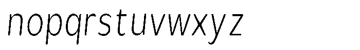 Avestra Light Condensed Italic Font LOWERCASE