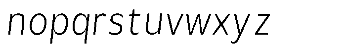 Avestra Light Semi Condensed Italic Font LOWERCASE