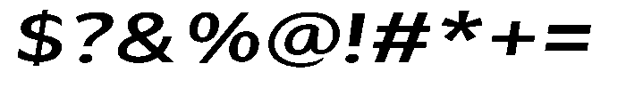 Avestra Sem Bold Exp Italic Font OTHER CHARS