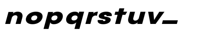 Avita Extra Bold Expanded Oblique Font LOWERCASE