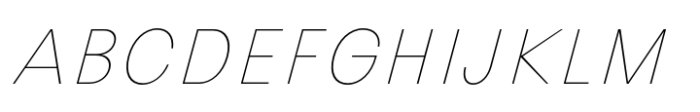Avita Hairline Oblique Font UPPERCASE