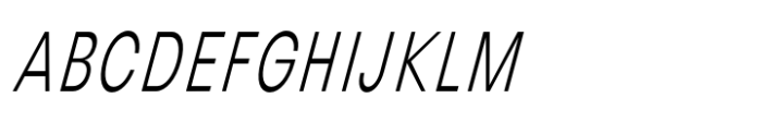 Avita Light Condensed Oblique Font UPPERCASE