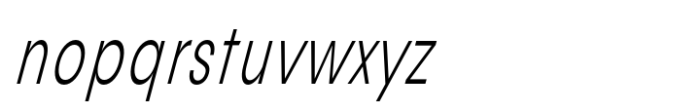 Avita Light Condensed Oblique Font LOWERCASE