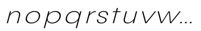 Avita Thin Expanded Oblique Font LOWERCASE