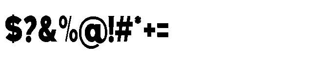 Avtech Black Condensed Font OTHER CHARS